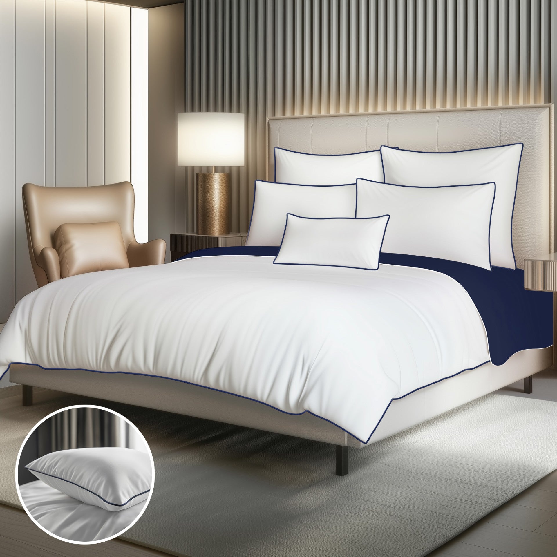 Chateau Cording - Flat Sheet Look 4 Piece Bedding Set