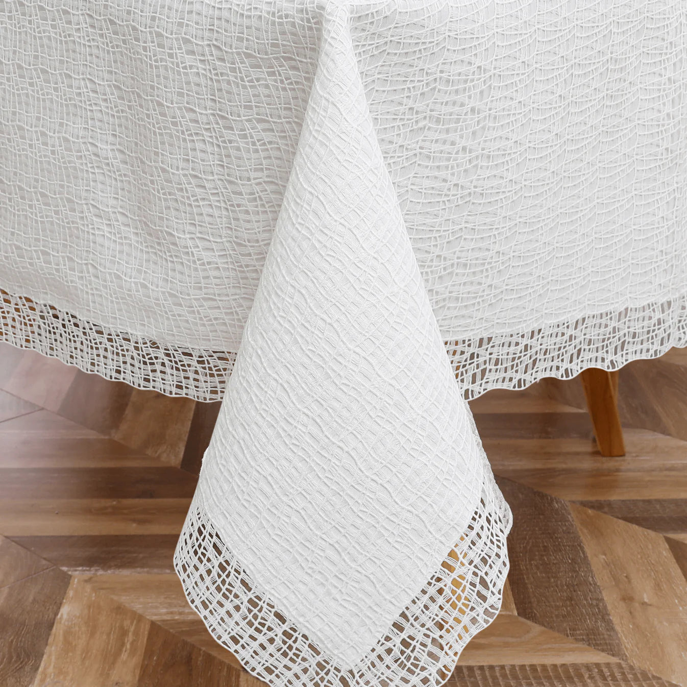 Lattice White Tablecloth Lace