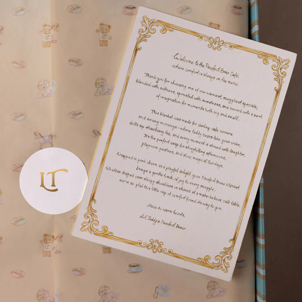 The Lil Teddy's Pawfect Brew Sugary Pink Blanket