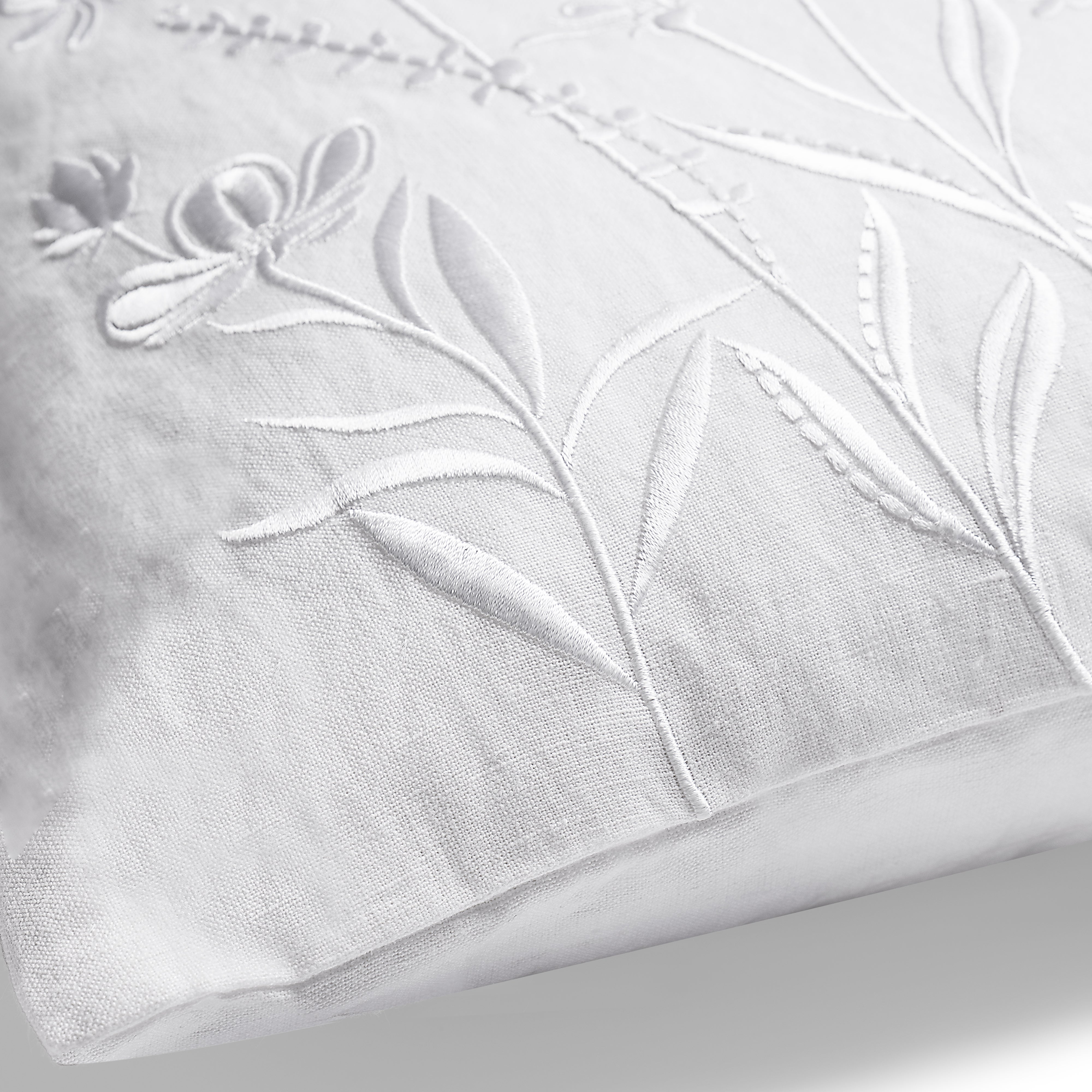 Wildflowers Embroidered Decorative Pillow