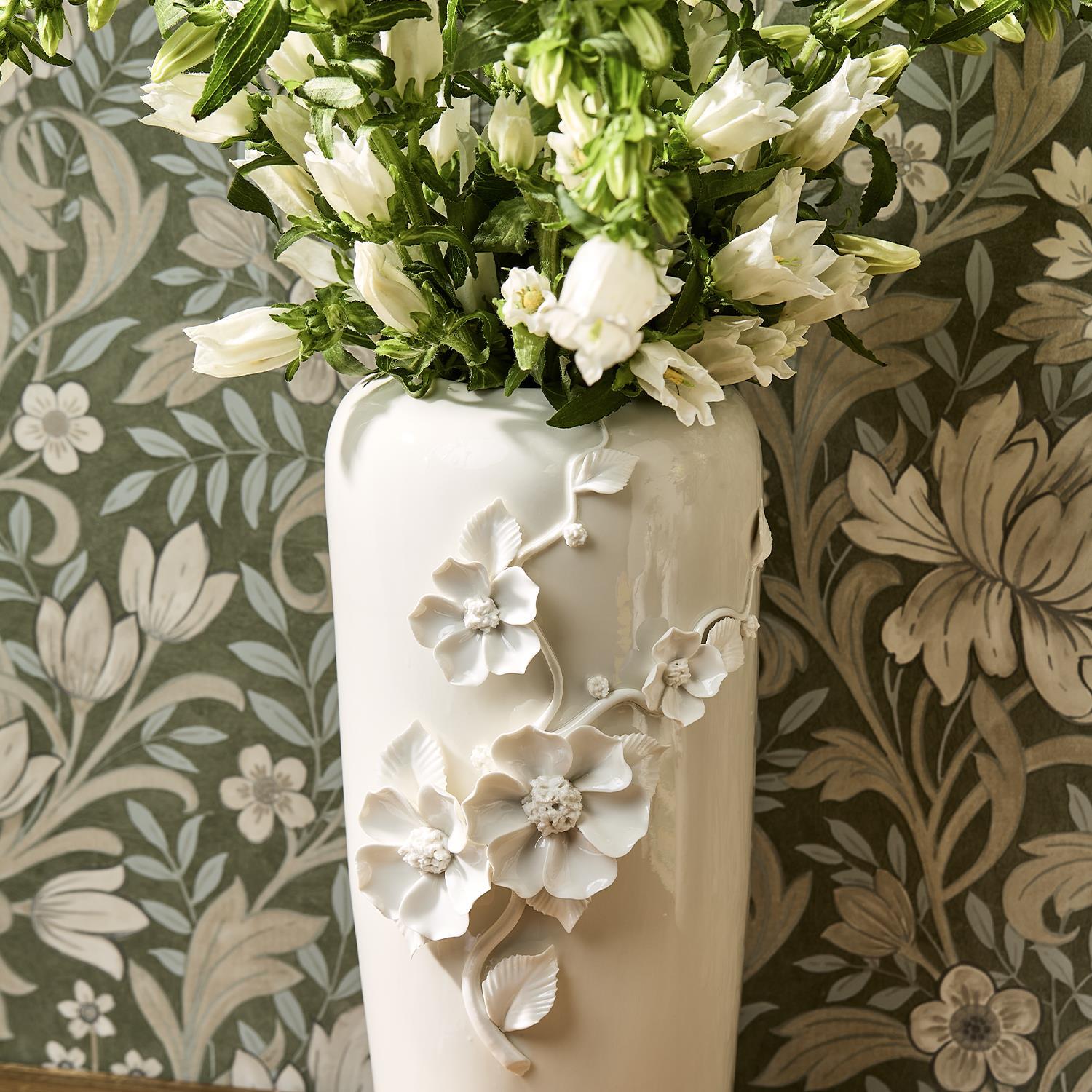 S/2 Vases with 3-D Sculpted Flowers
