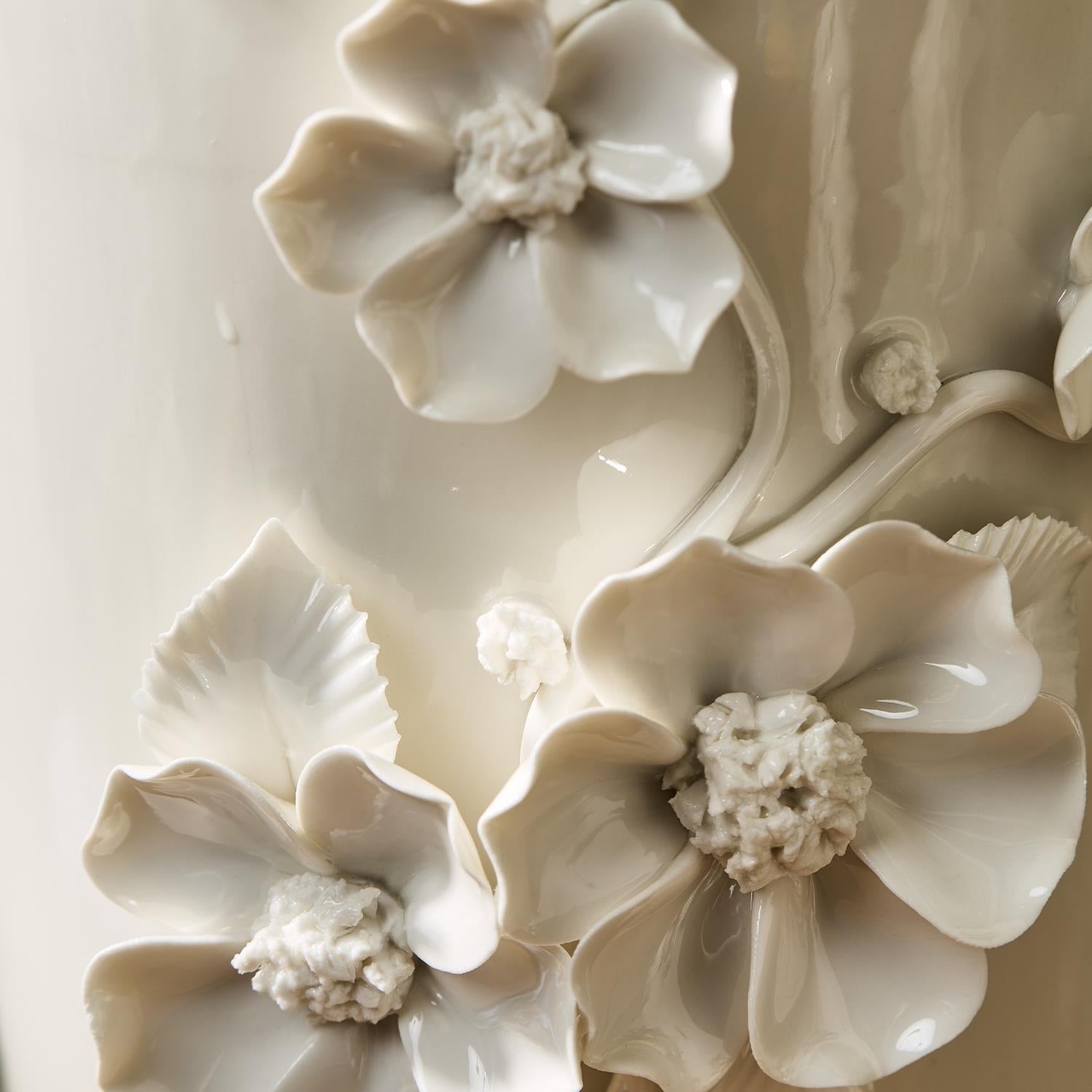 S/2 Vases with 3-D Sculpted Flowers