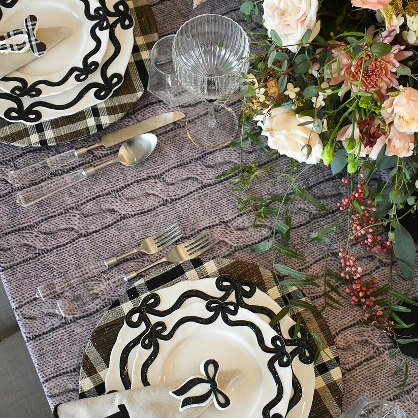 Velvet Cable Print in Mauve Tablecloth