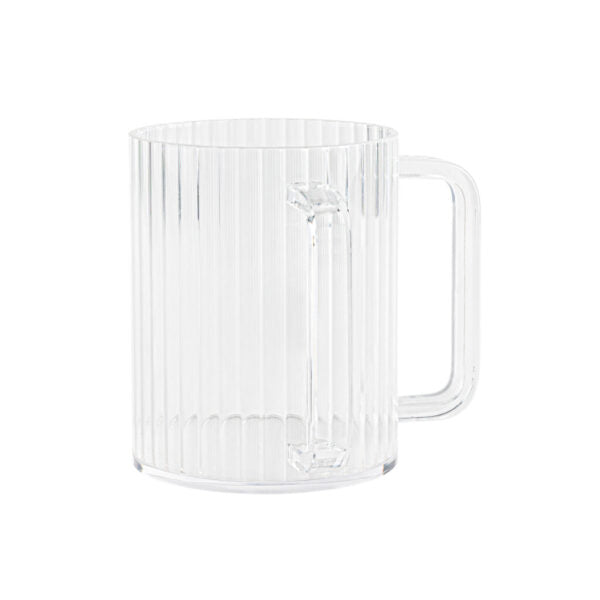 Posh Setting Acrylic Ribbed Wash Cup With Clear Handle