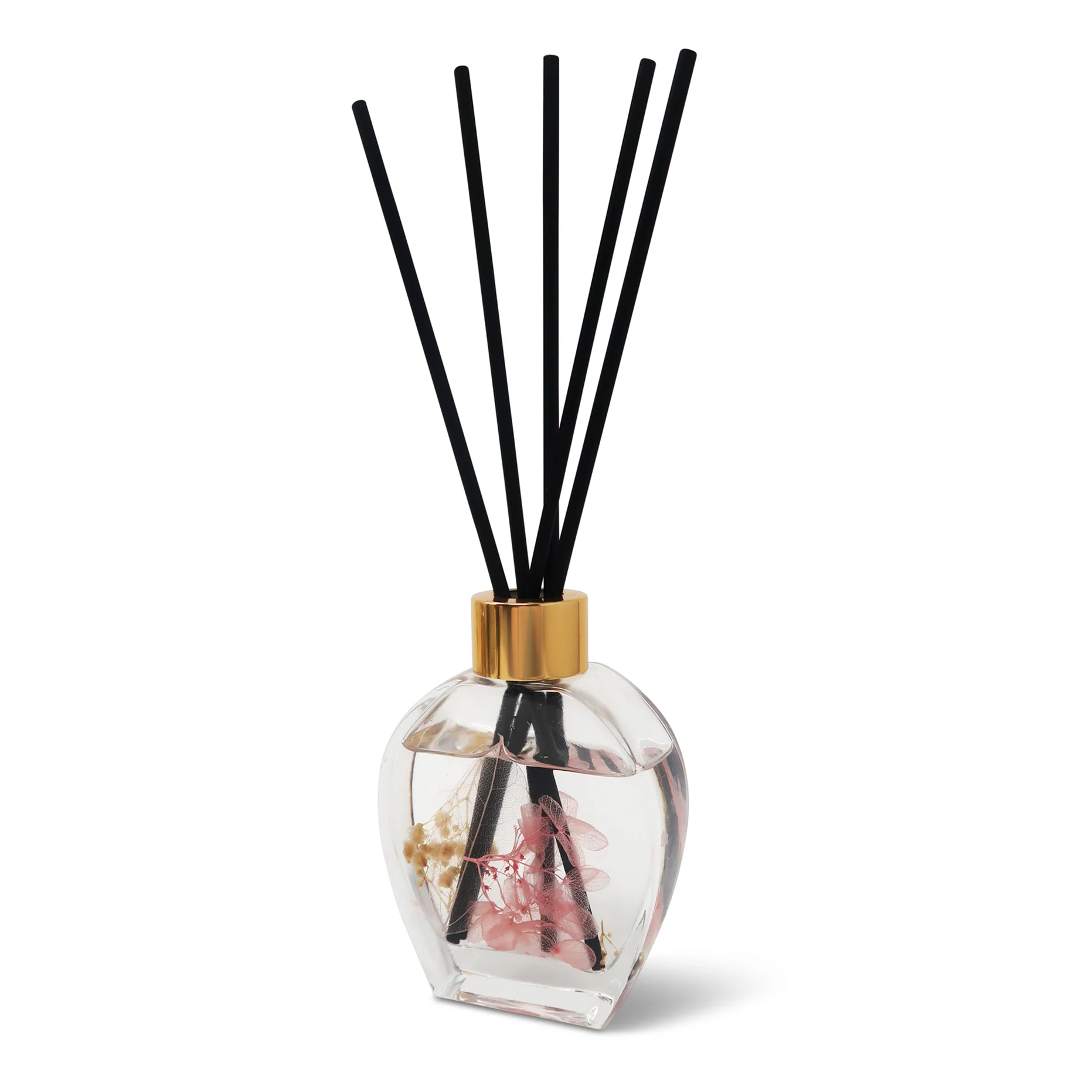 Clear Reed Diffuser with Pink Flower