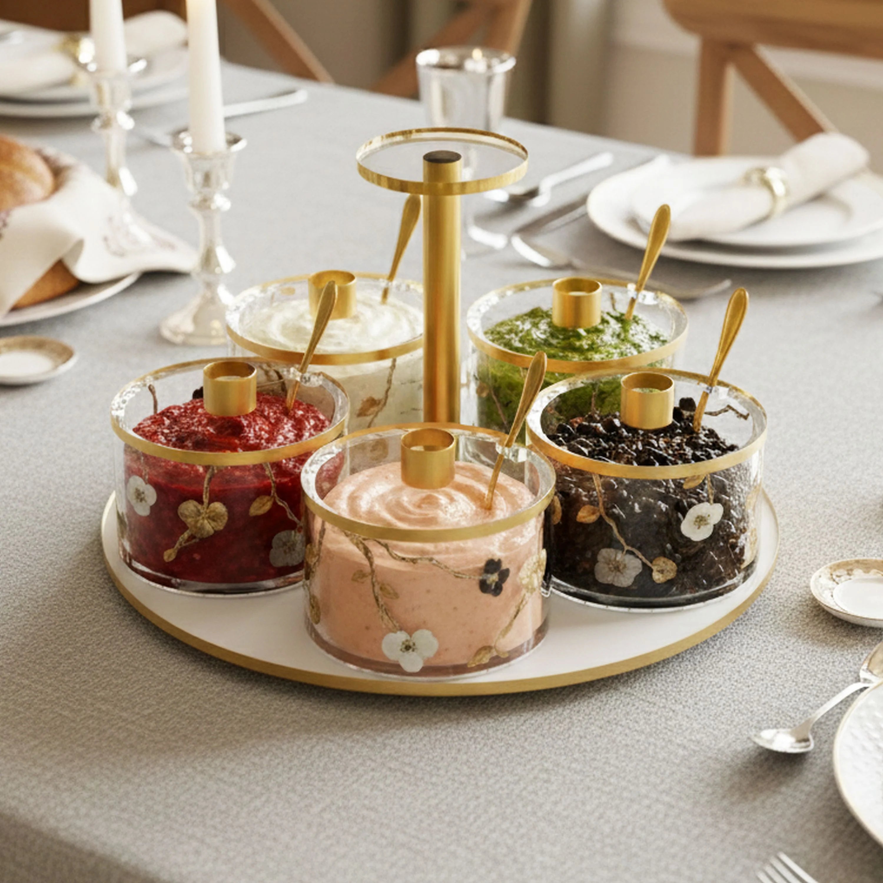Ornate Garden Swivel Dip Dish (5 Dishes)