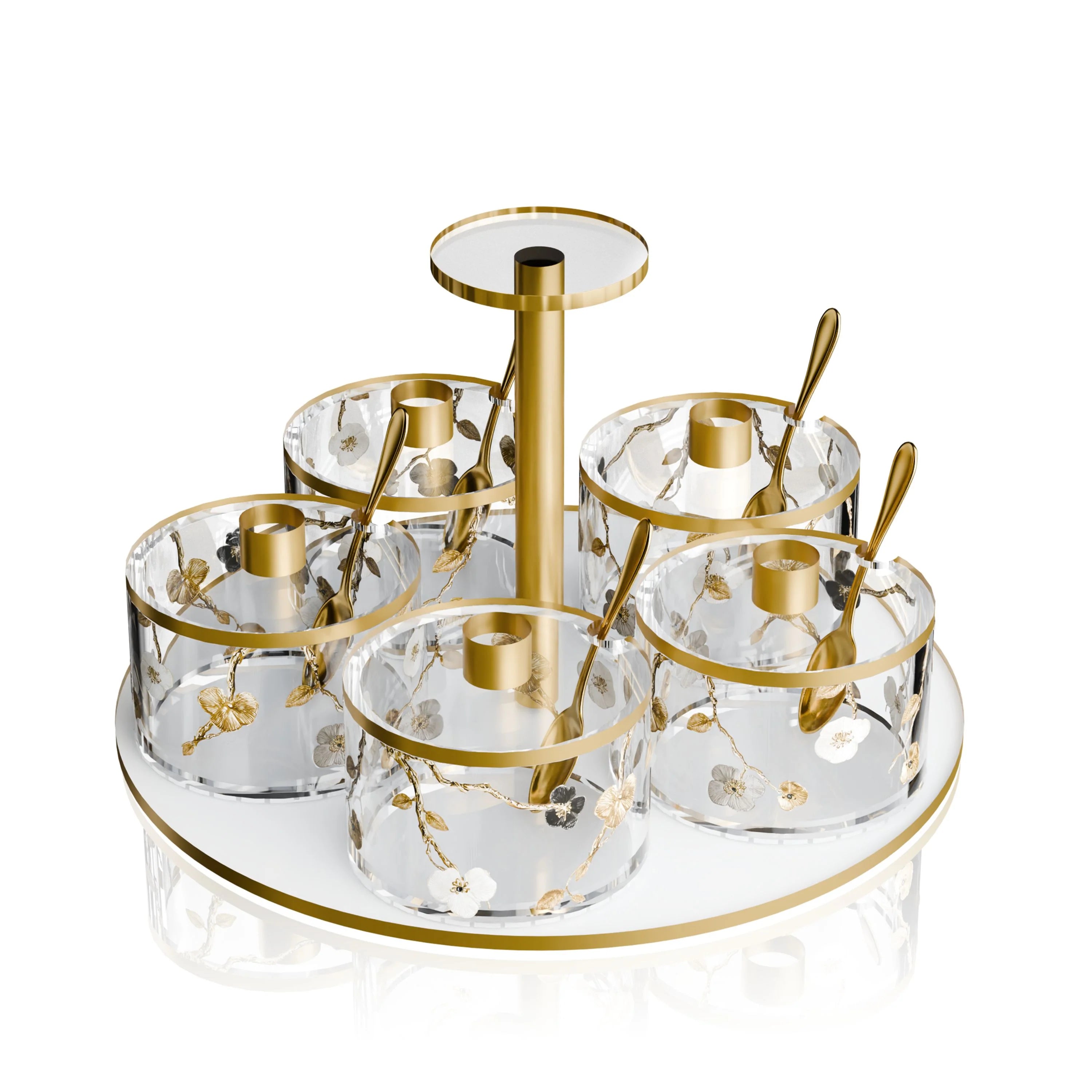 Ornate Garden Swivel Dip Dish (5 Dishes)