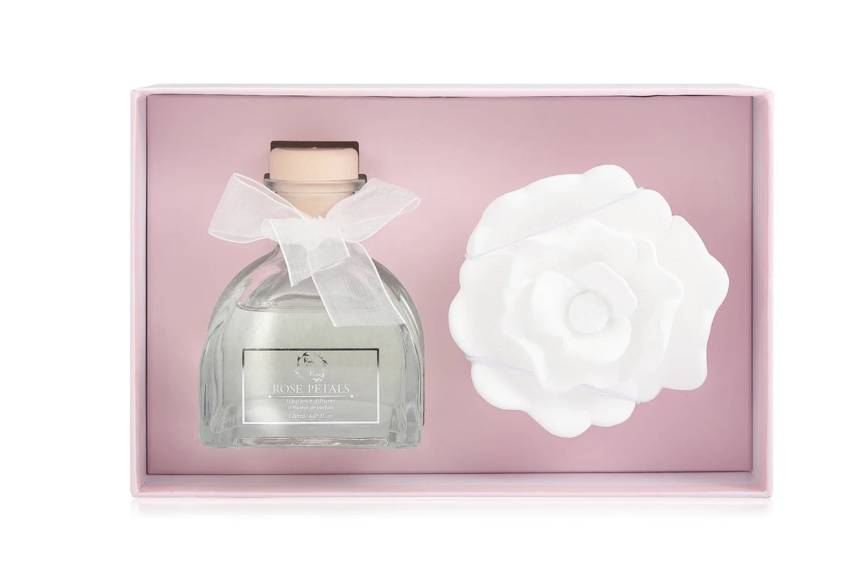 Ceramic Rose Gypsum Flower Diffuser - Rose Petals