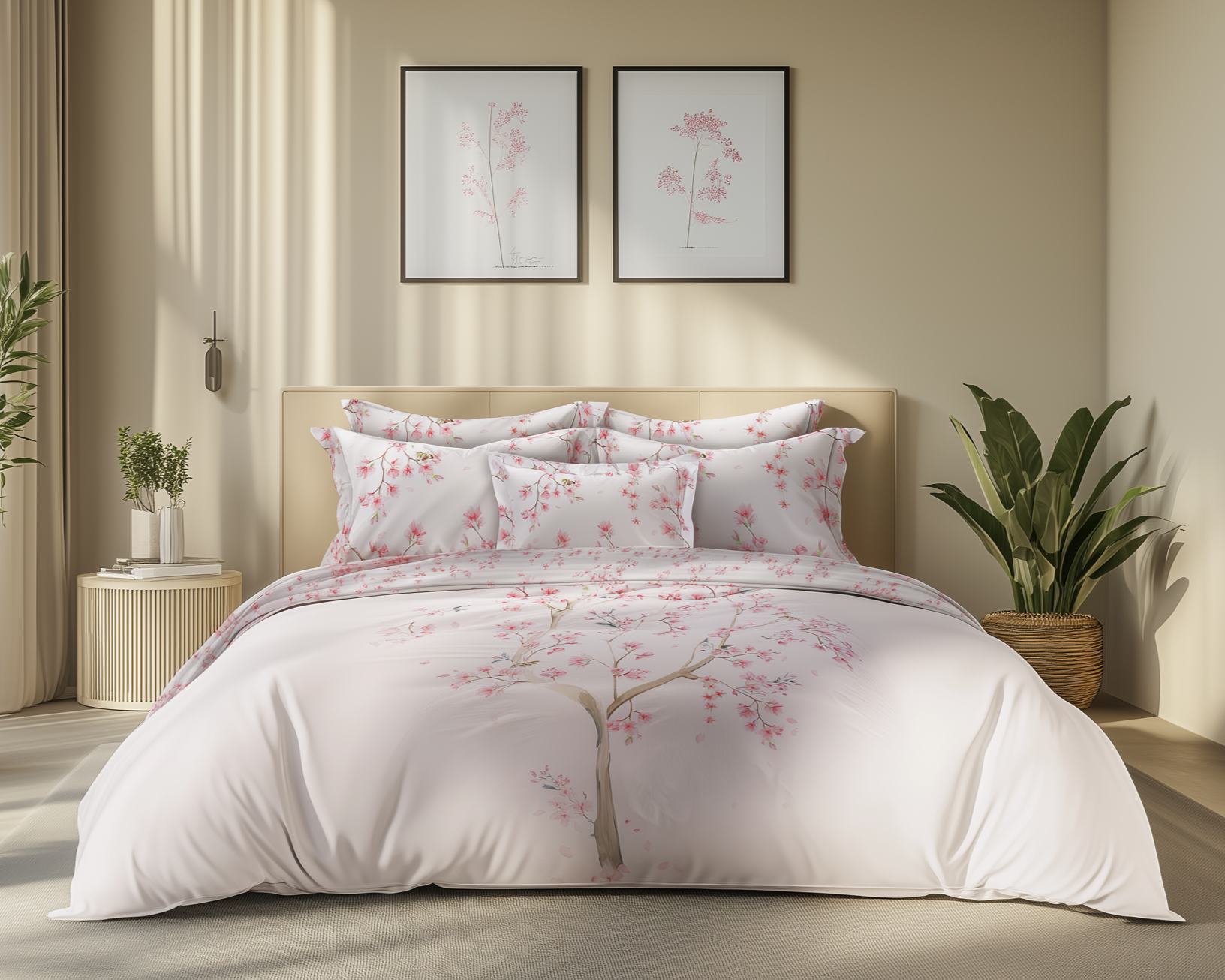 Cherry Blossom 4 Piece Bedding Set