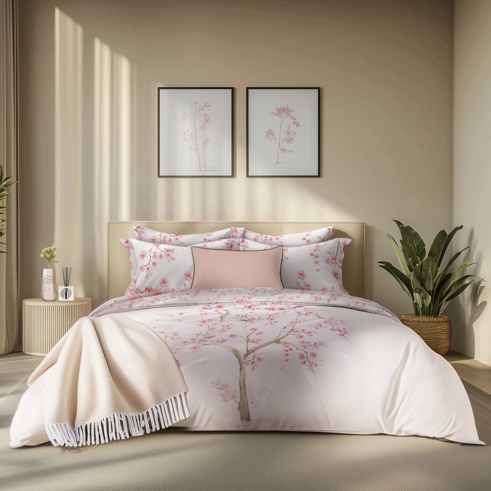 Cherry Blossom 4 Piece Bedding Set