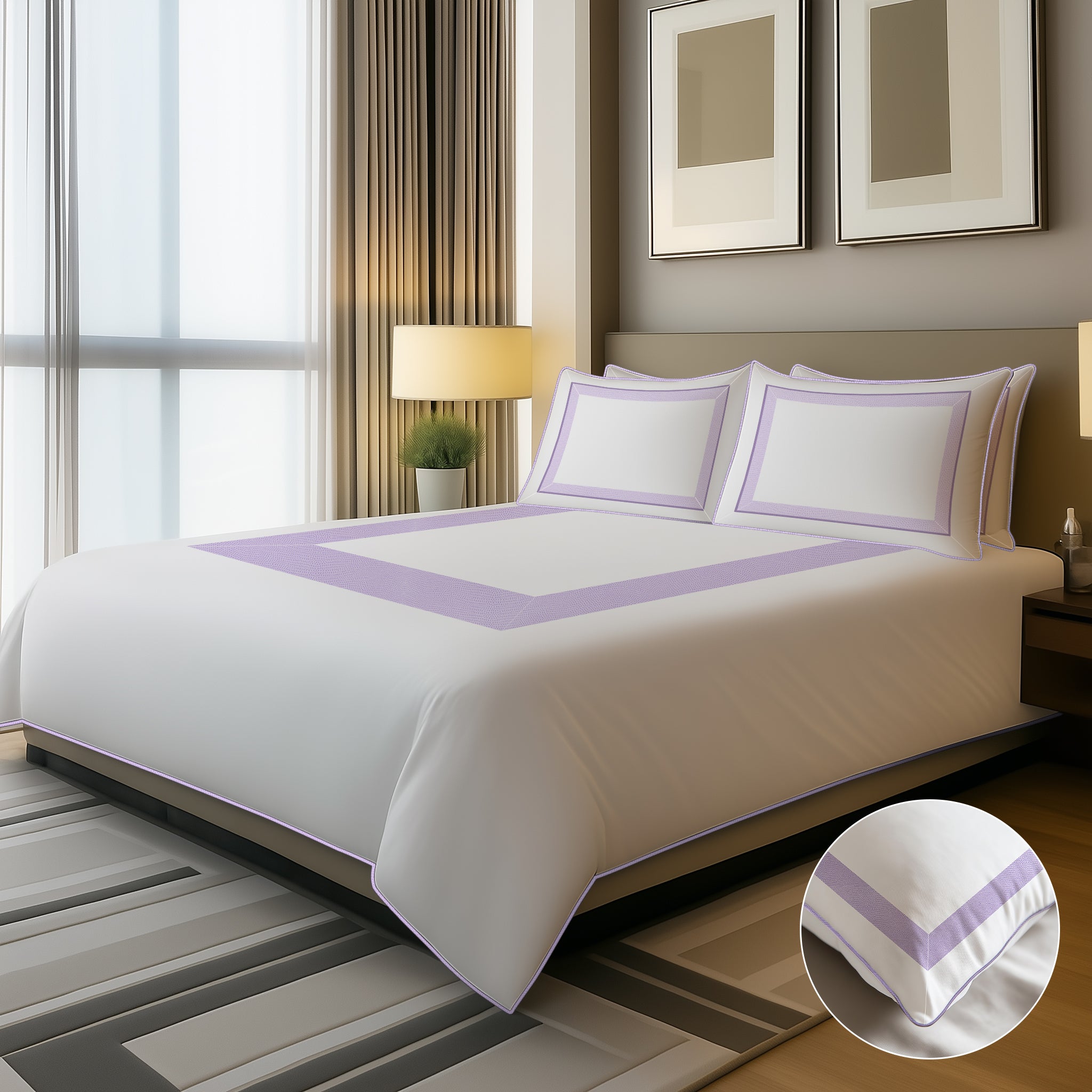 Jasper Double Band Chateau Cording 4 Piece Bedding Set