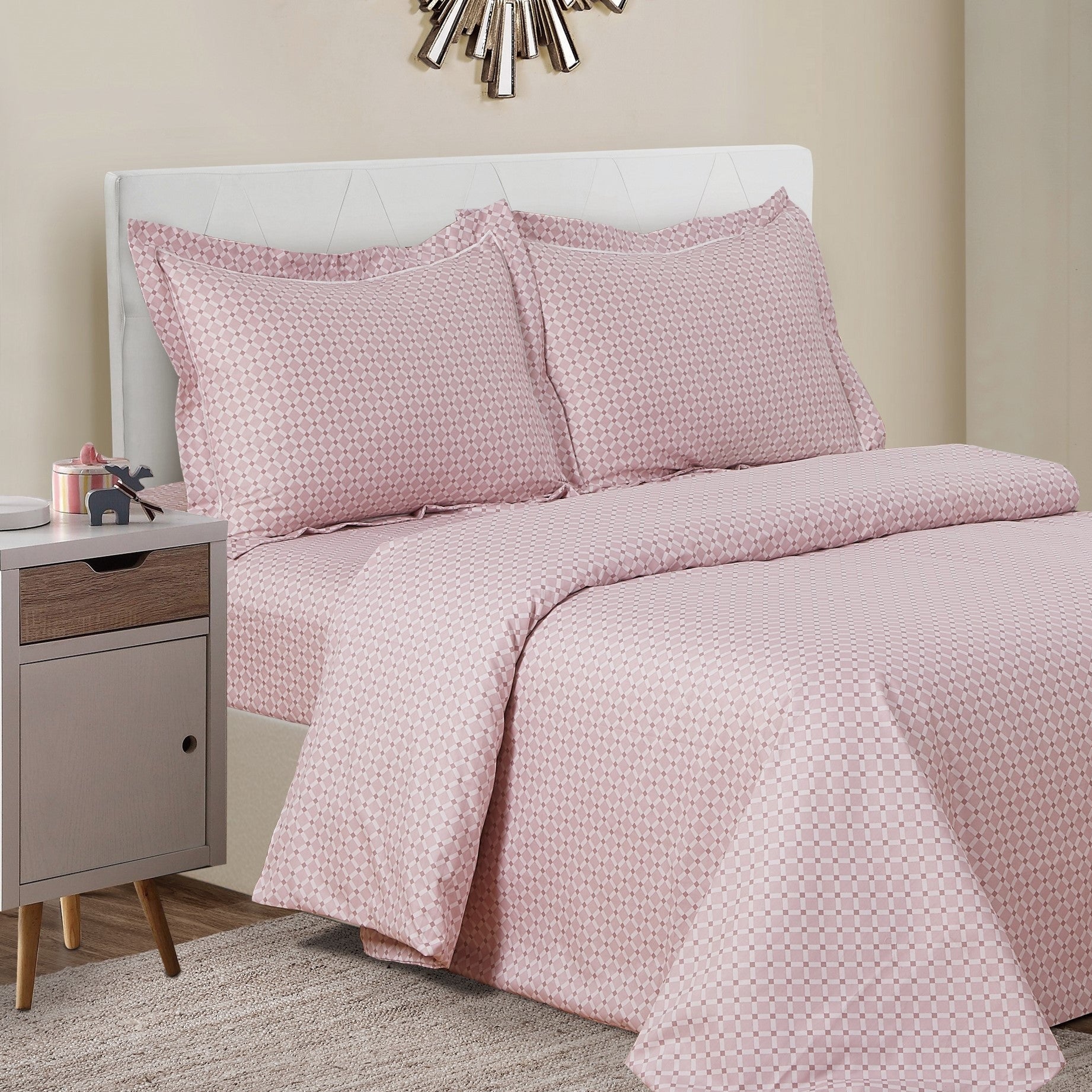 French Dusty Rose 6 Piece Bedding Set