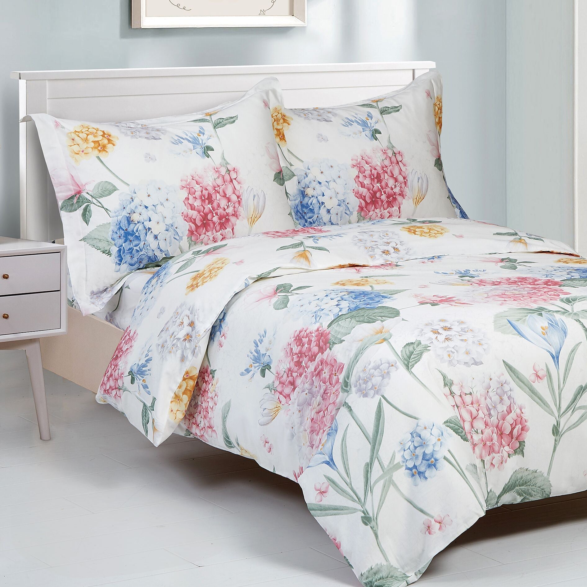 French Pink Hydrangeas 6 Piece Bedding Set