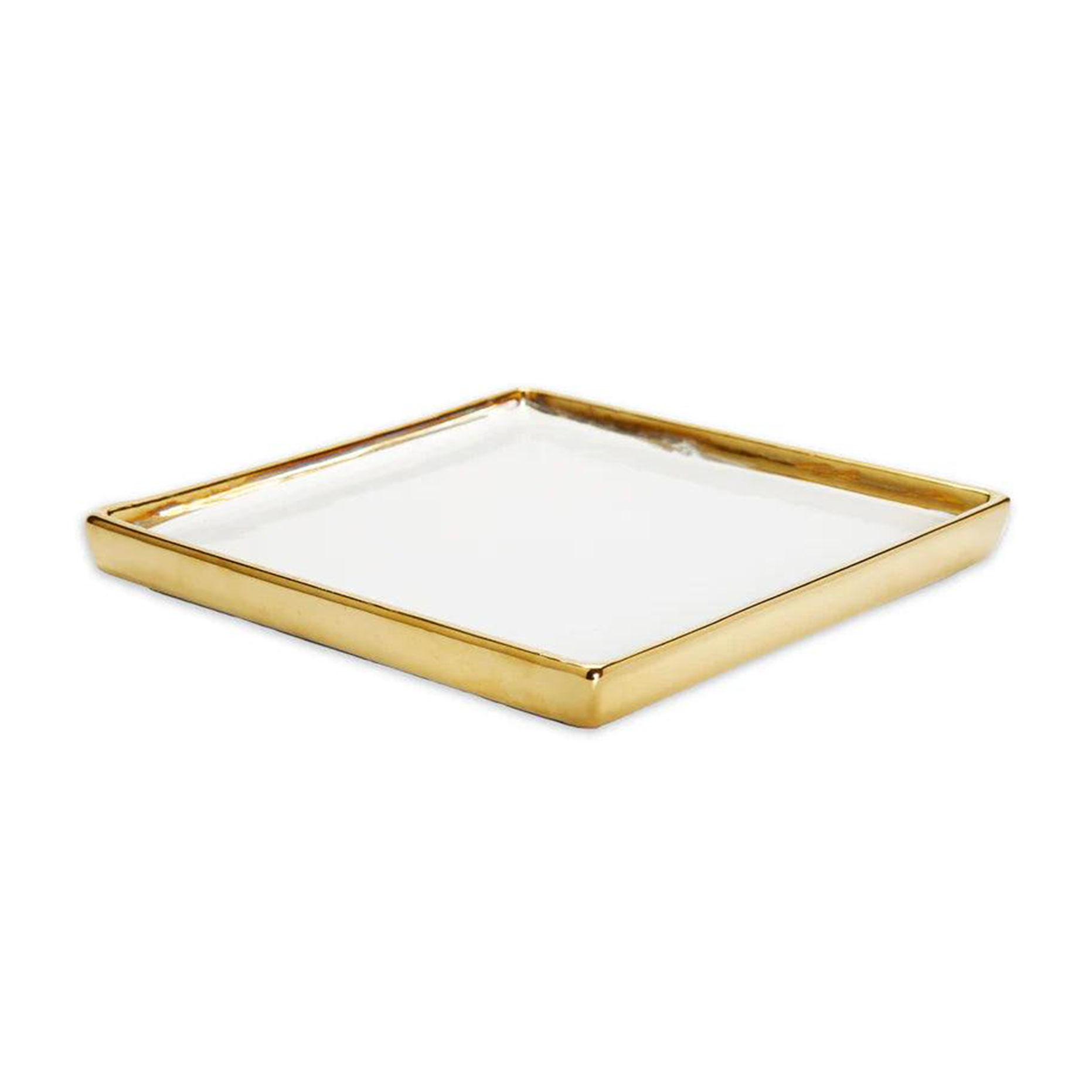 Gold Edged White Square Tray