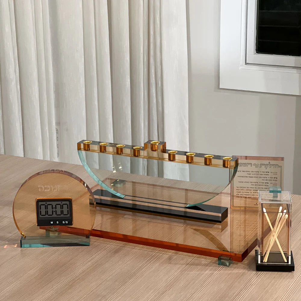 Amber & Teal Lucite Chanukah Timer
