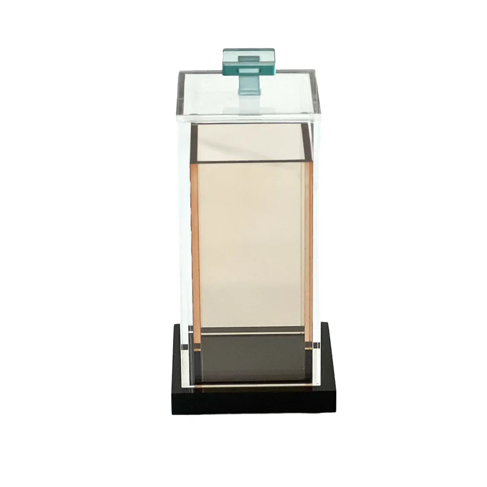 Amber, Teal & Black Lucite Matchbox