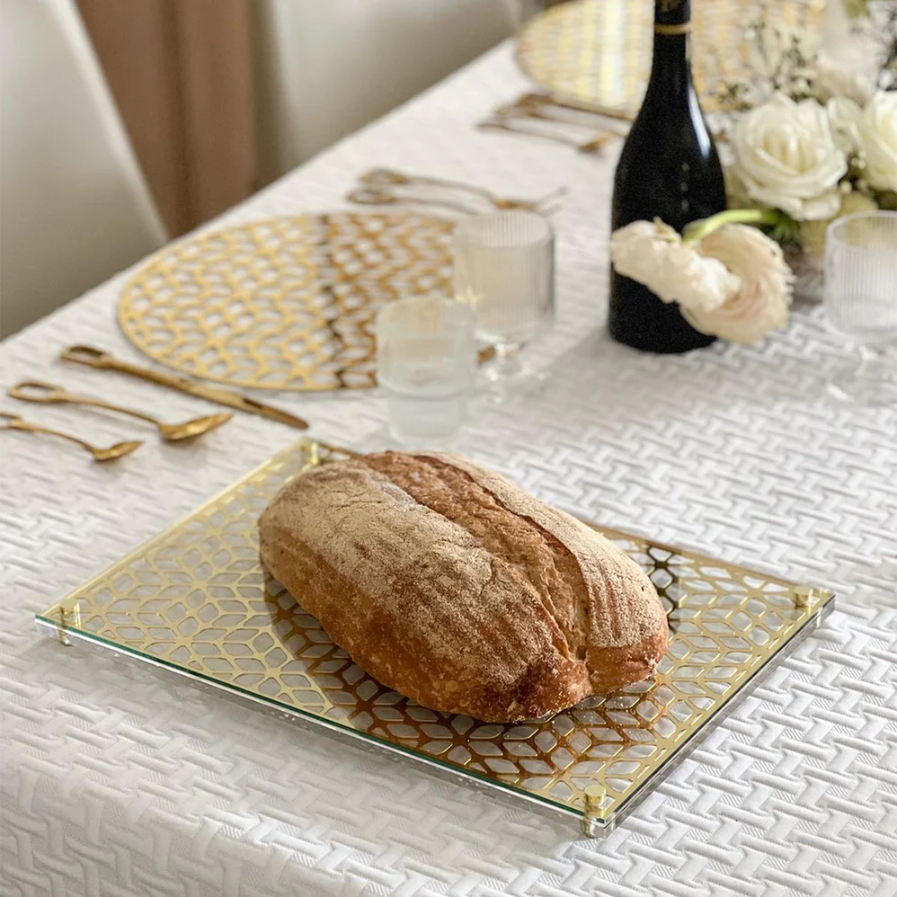 Glass and Mirror Laser Cut Challah Board