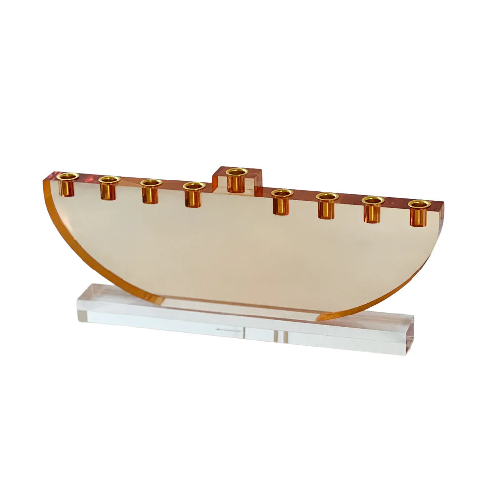Amber Lucite Menorah