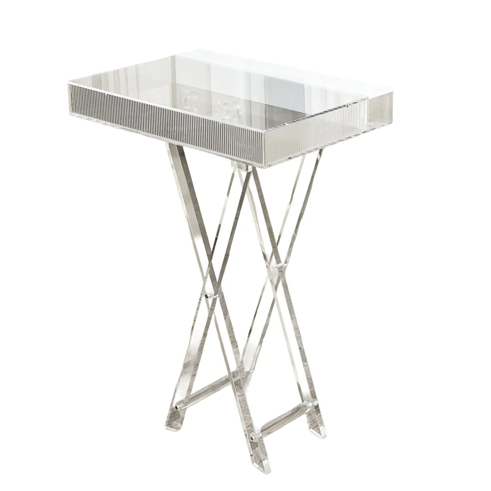 Adjustable Lucite Table with Concealed Sections