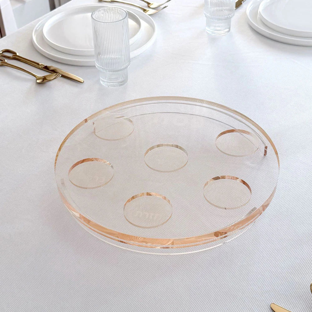 Amber Lucite Seder Plate