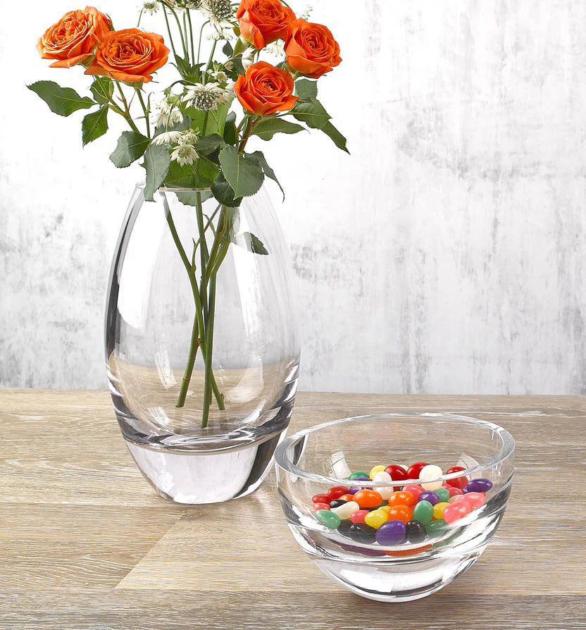 Radiant European Mouth Blown Crystal Vase