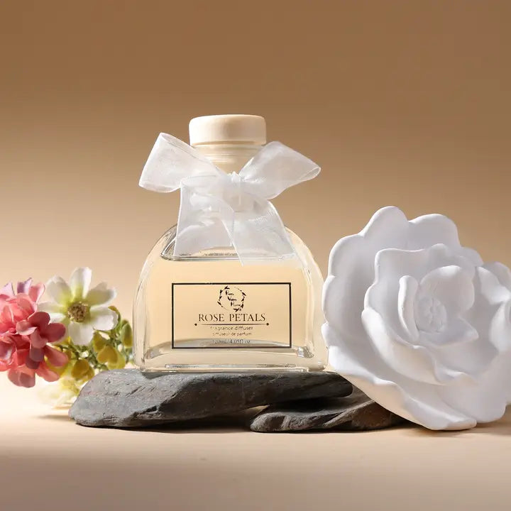 Ceramic Rose Gypsum Flower Diffuser - Rose Petals