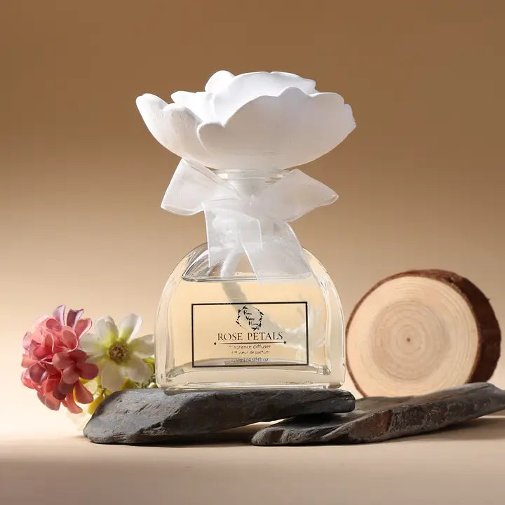 Ceramic Rose Gypsum Flower Diffuser - Rose Petals