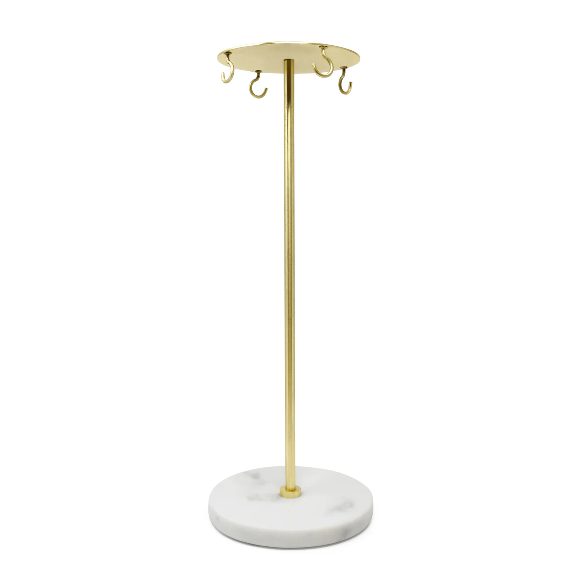 Set of 4 Serving Utensils Gold with Marble Handles