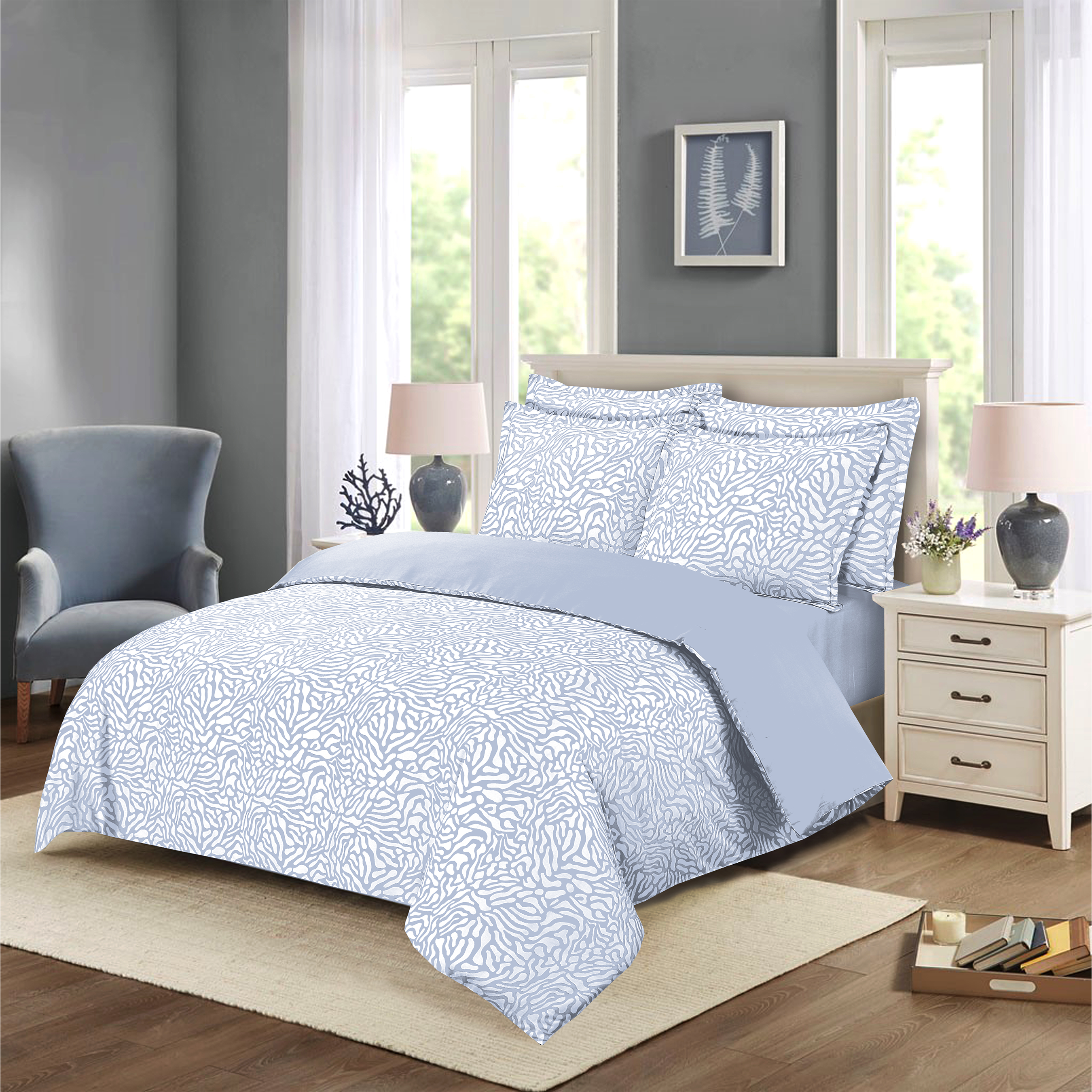 Swirl 4 Piece Bedding Set
