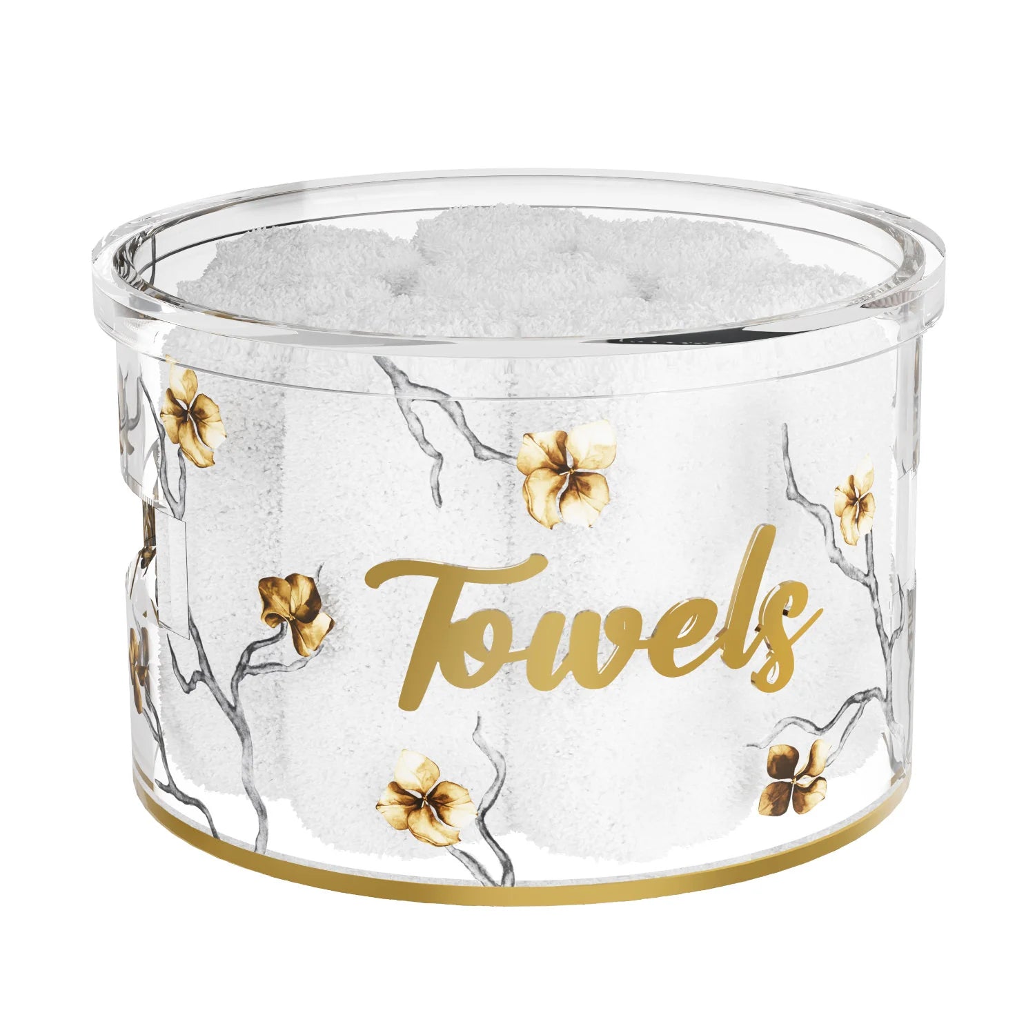 Golden Branch Towel Box- English