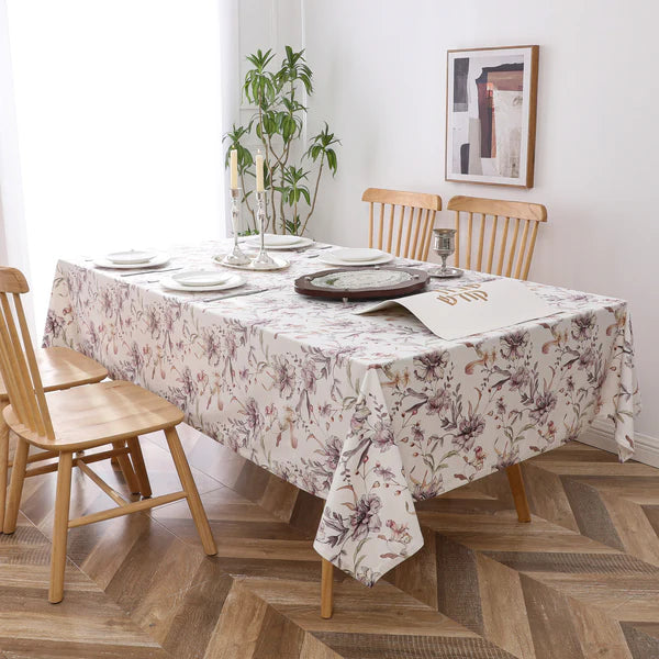 Pastel Floral Tablecloth Velvet