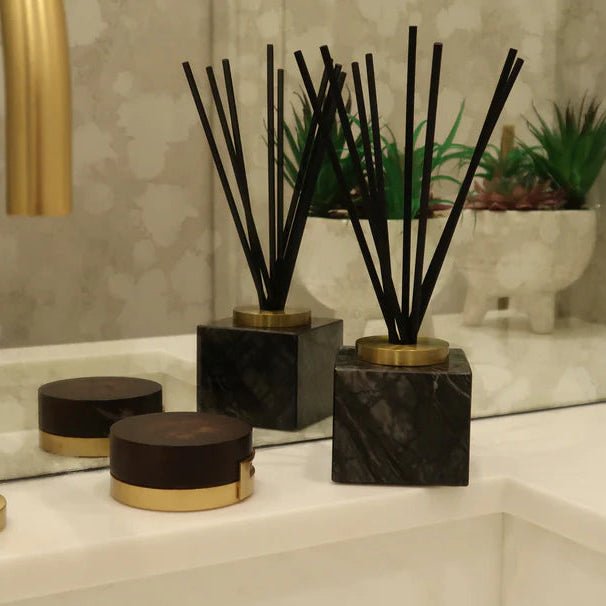 Black Marble Reed Diffuser, "Lily of the Valley" Scent