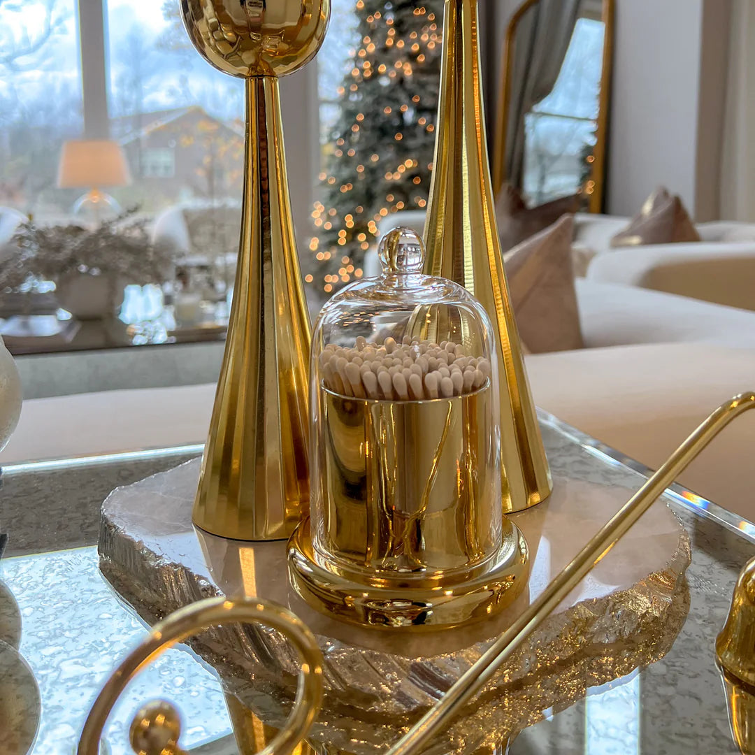 Match Holder Jar - Gold Base