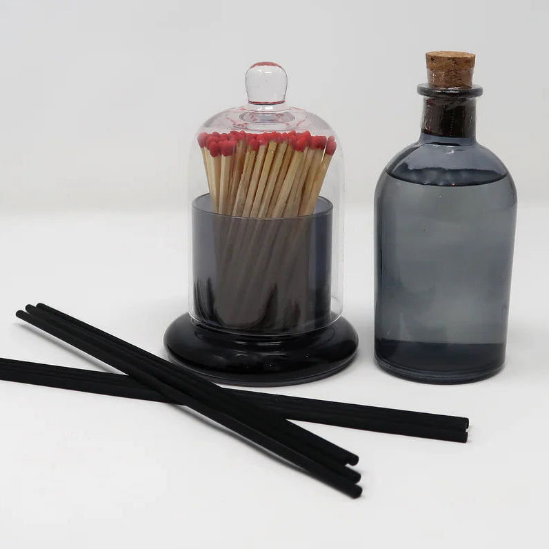 Smoked Color Diffuser with Match Holder Set - Zen Tea Scent
