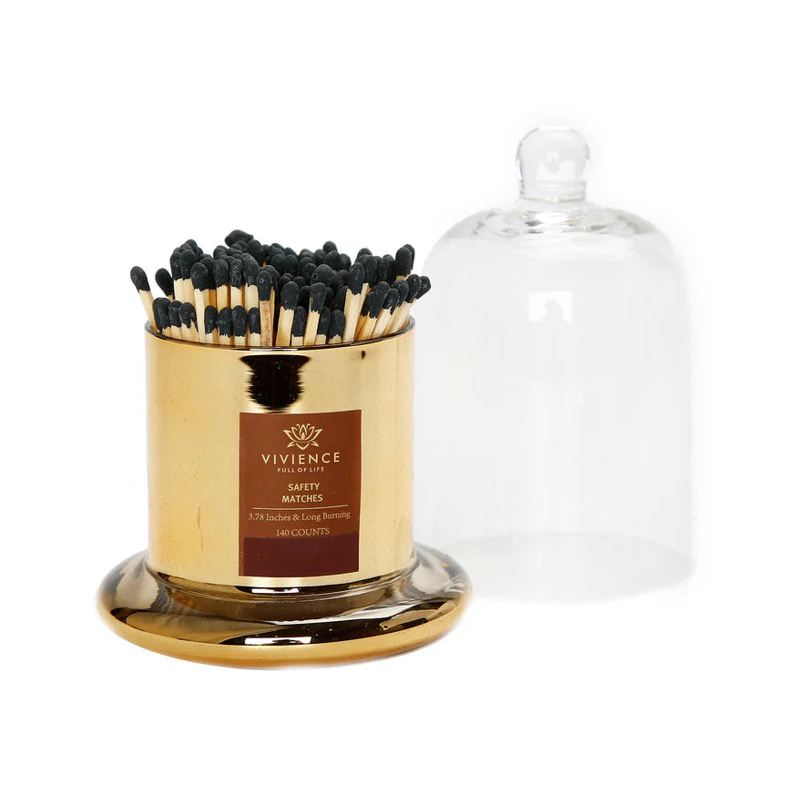 Match Holder Jar - Gold Base