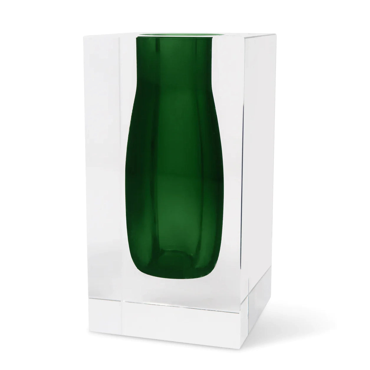 Double Wall Crystal Bud Vase Colored Inner