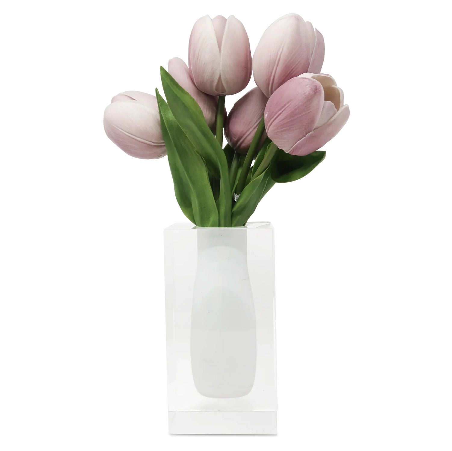 Double Wall Crystal Bud Vase Colored Inner