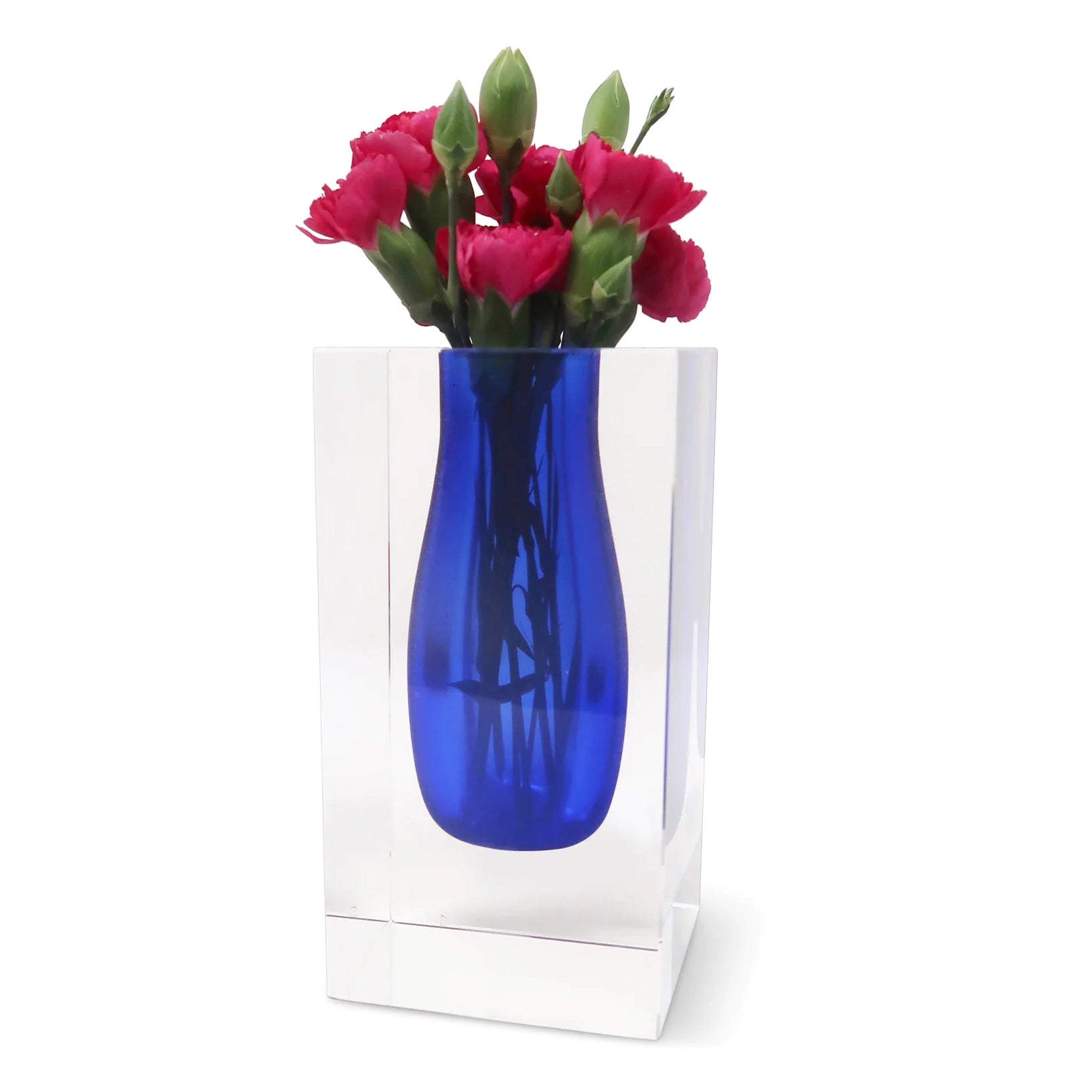 Double Wall Crystal Bud Vase Colored Inner