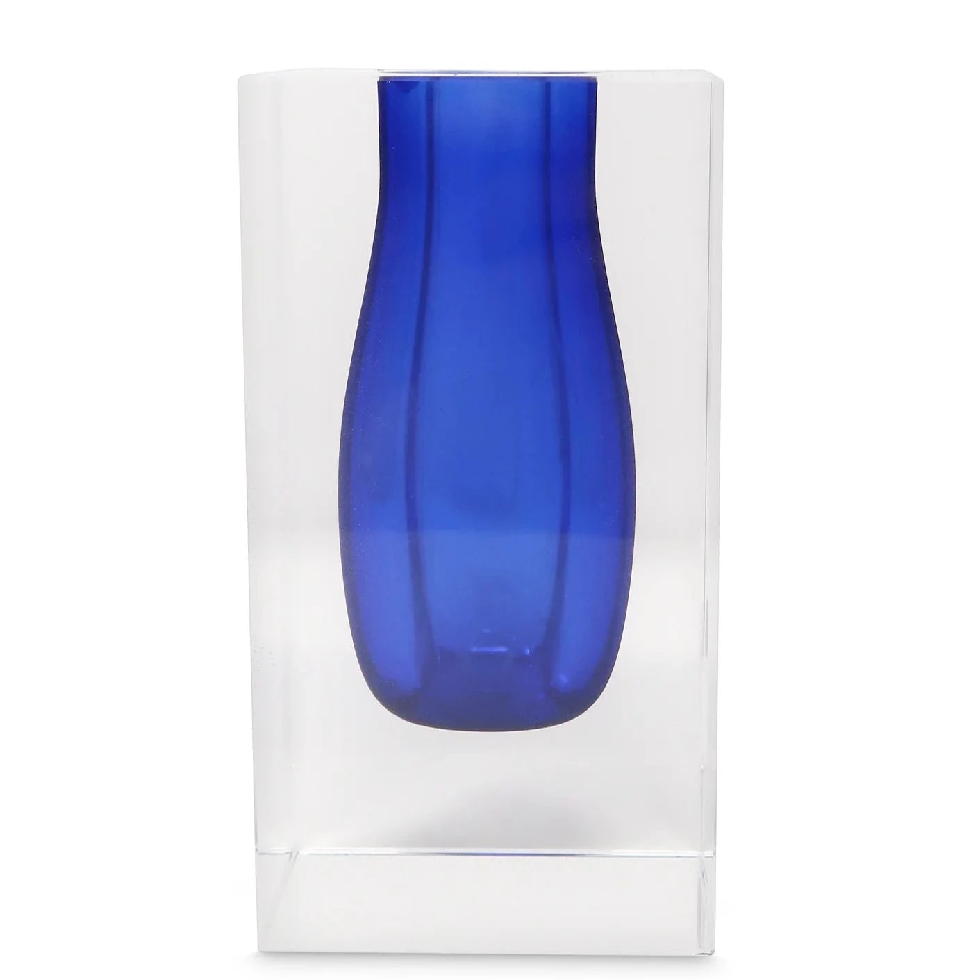 Double Wall Crystal Bud Vase Colored Inner