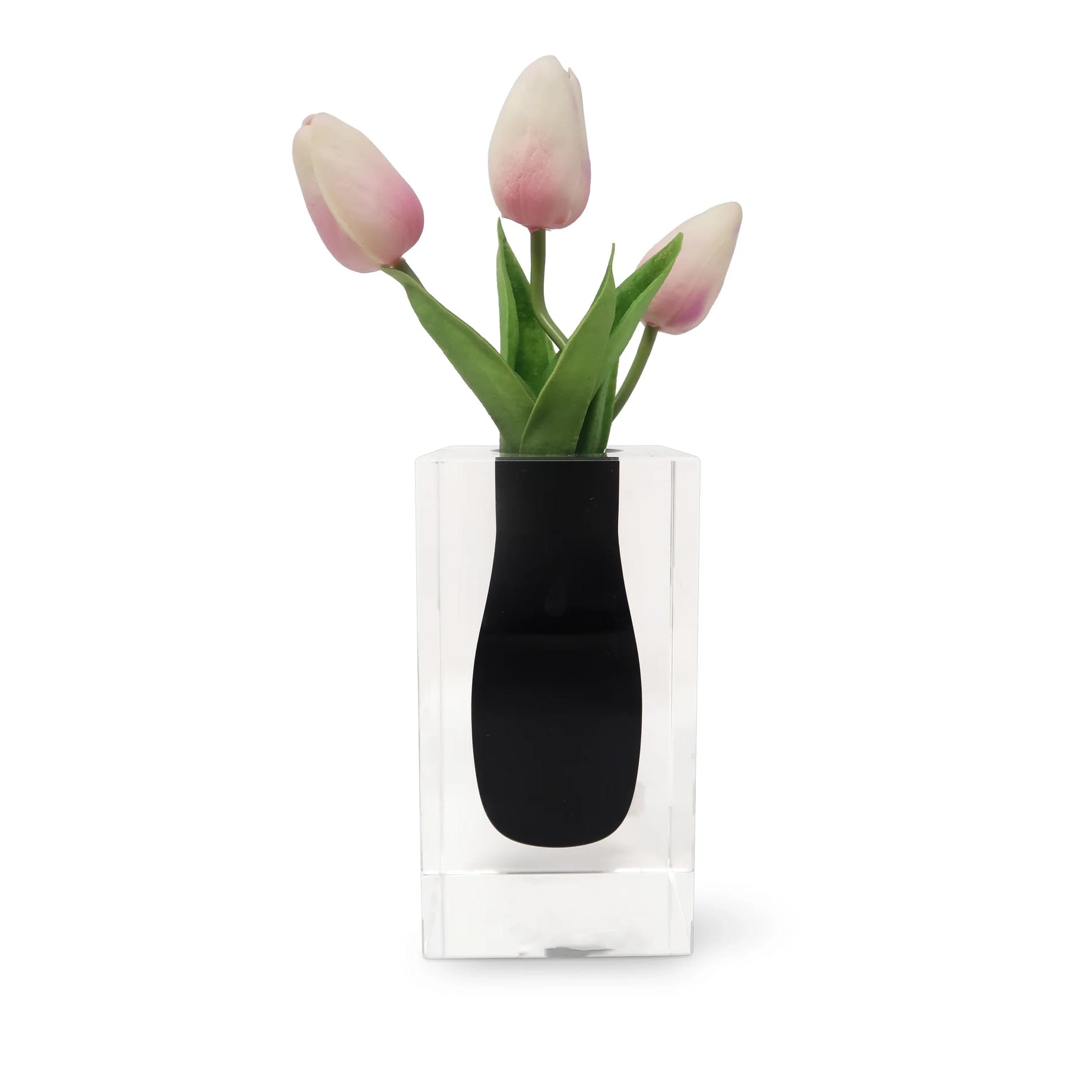 Double Wall Crystal Bud Vase Colored Inner