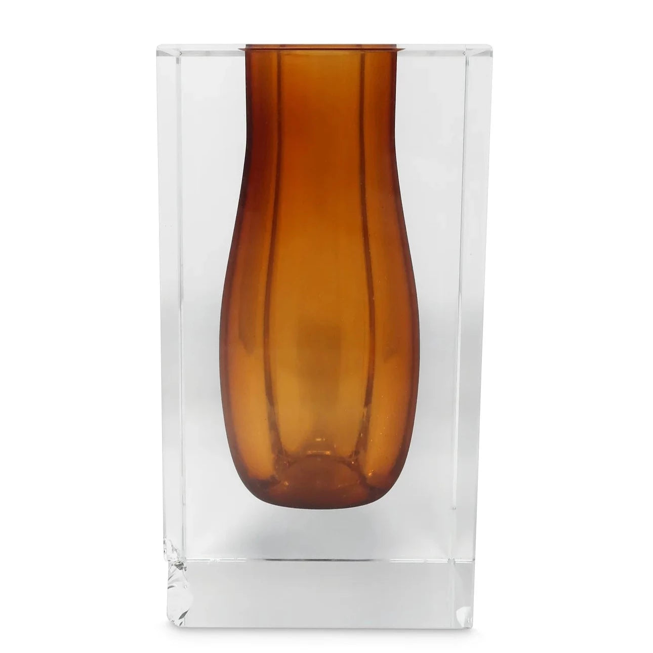 Double Wall Crystal Bud Vase Colored Inner