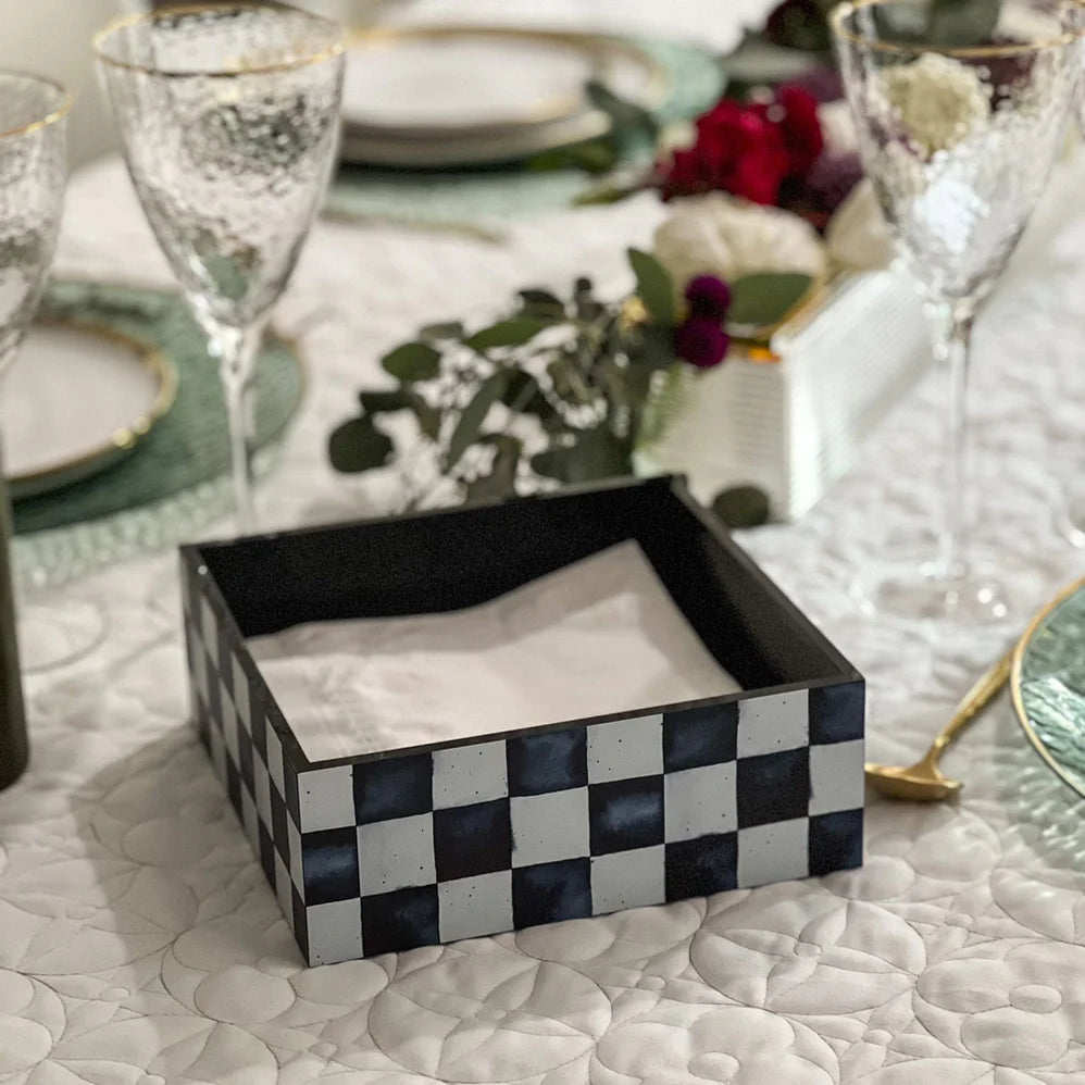 Chic Checkered Napkin Holder