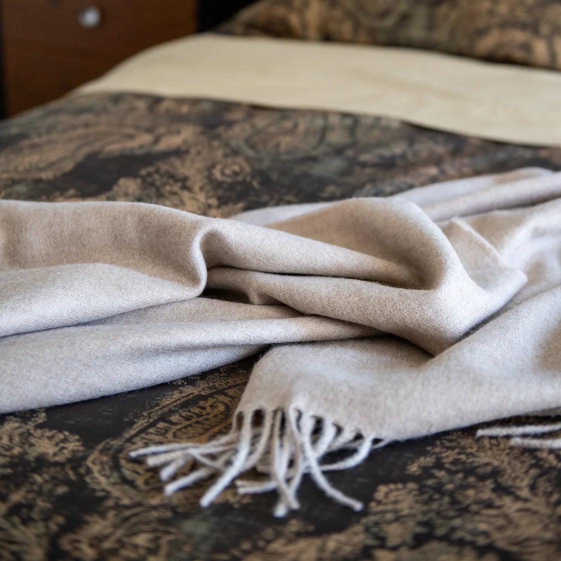Alfie Baby Alpaca Throw - Elegant Linen