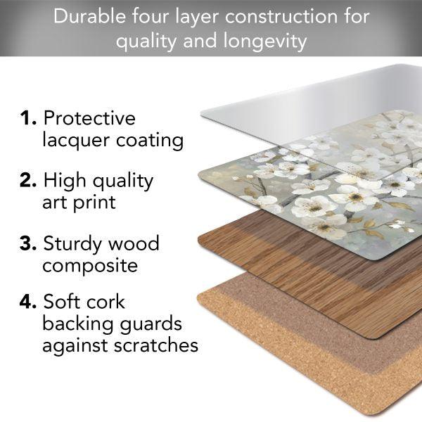 Blossoms – HB Cork-back Placemat - Elegant Linen