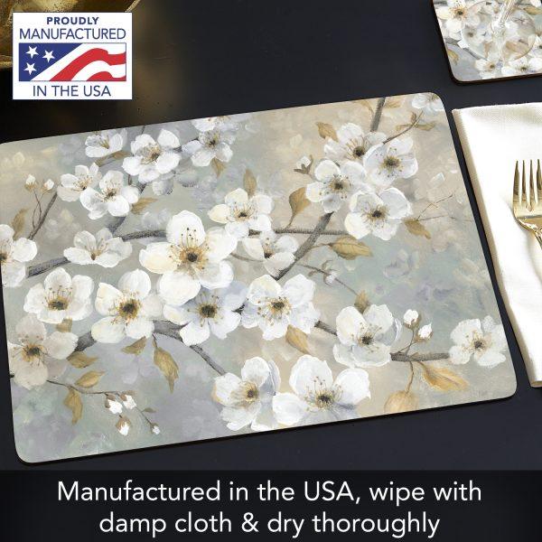 Blossoms – HB Cork-back Placemat - Elegant Linen