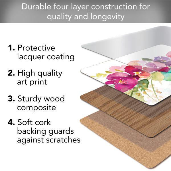 Bowl of Blooms – HB Cork-back Placemat - Elegant Linen