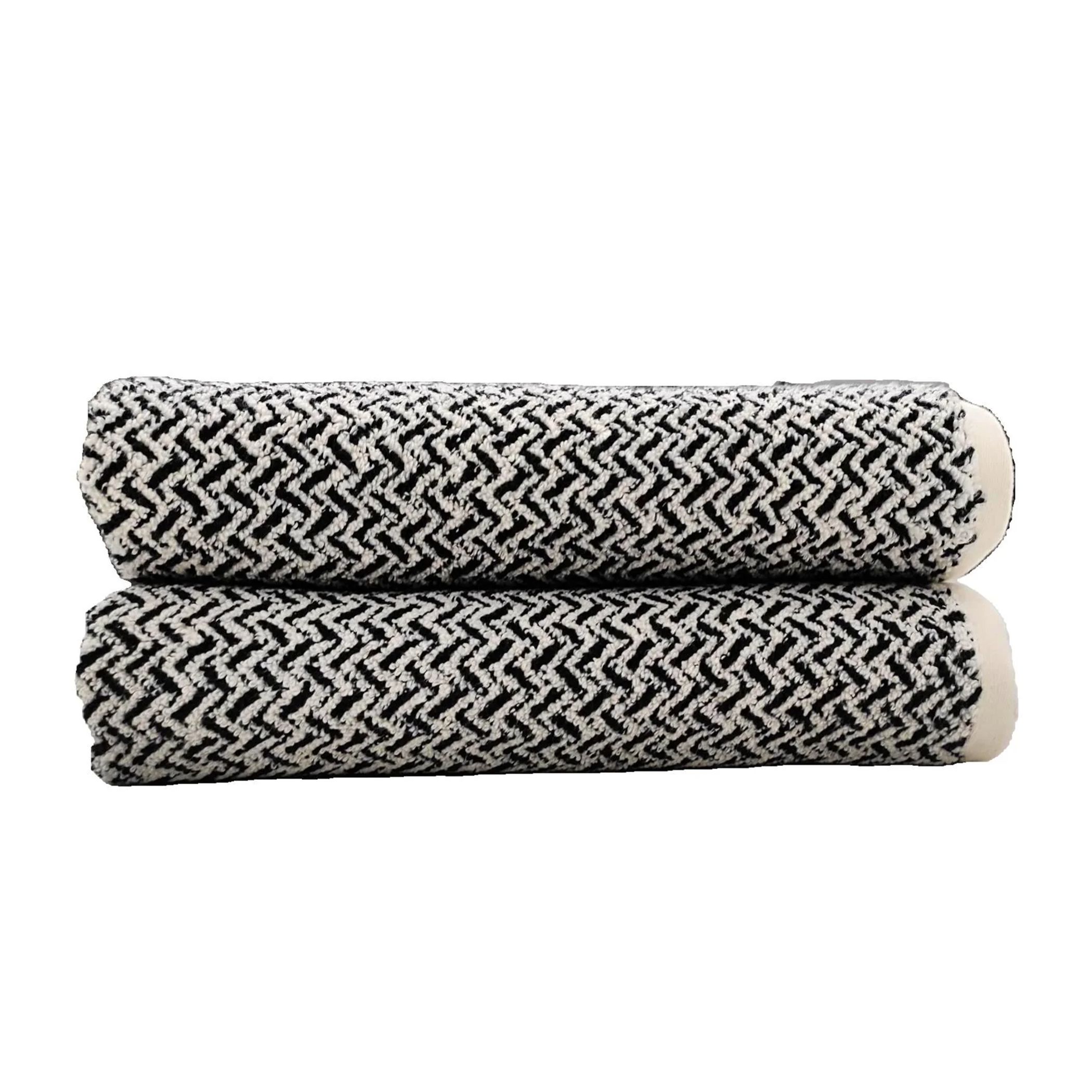 Chevron Black Hand Towels