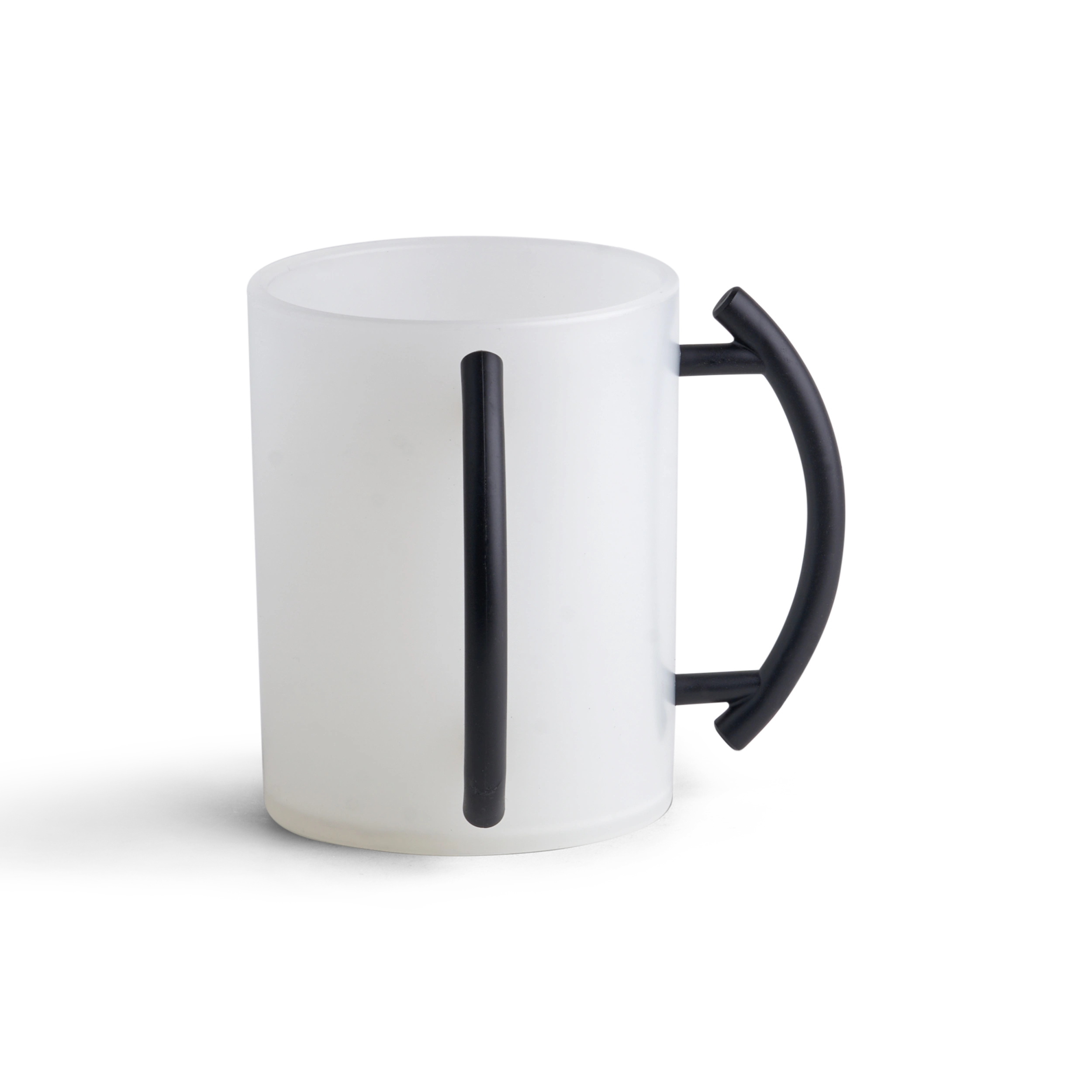 Acrylic Washing Cup Clear Frosted with Black Handles