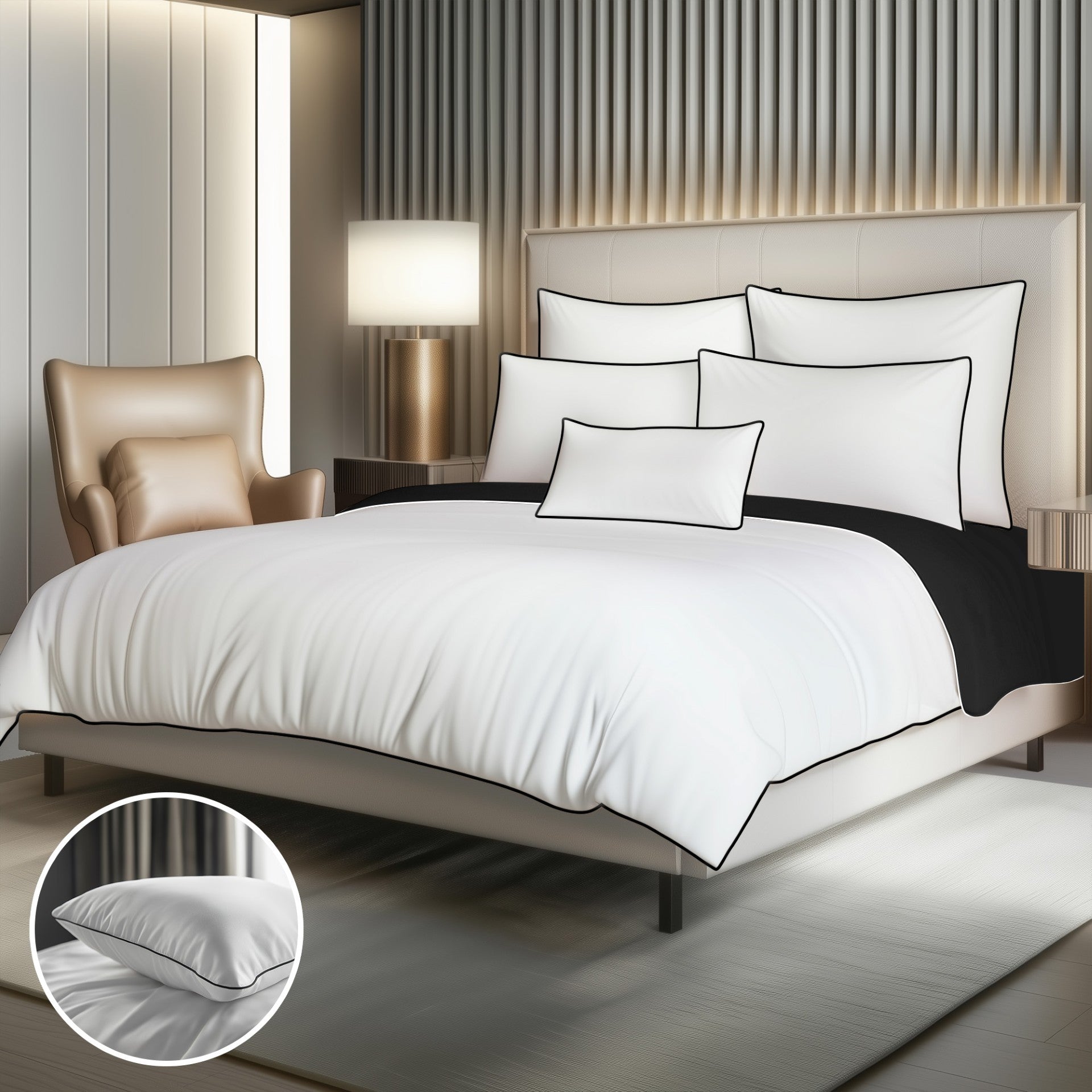Chateau Cording - Flat Sheet Look 4 Piece Bedding Set