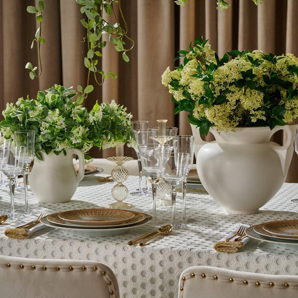 Eyelet Hexagon Tablecloth - Elegant Linen